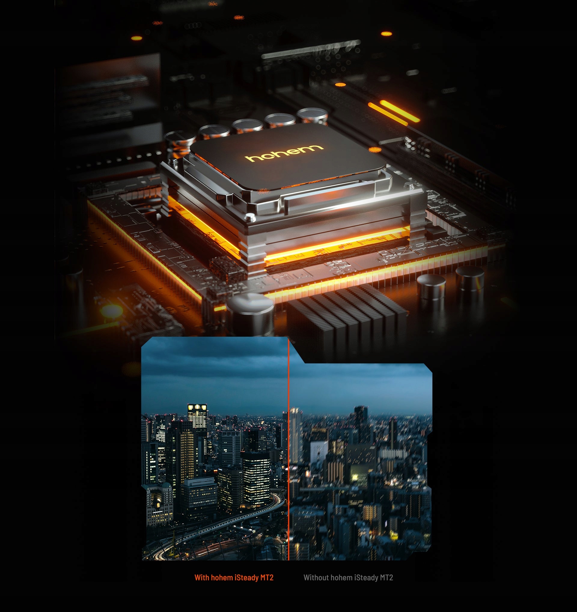 Gimbal Stabilizator Hohem iSteady MT2 + Lampa LED AI do Aparatu DSLR 1,2kg Materiał aluminium tworzywo sztuczne