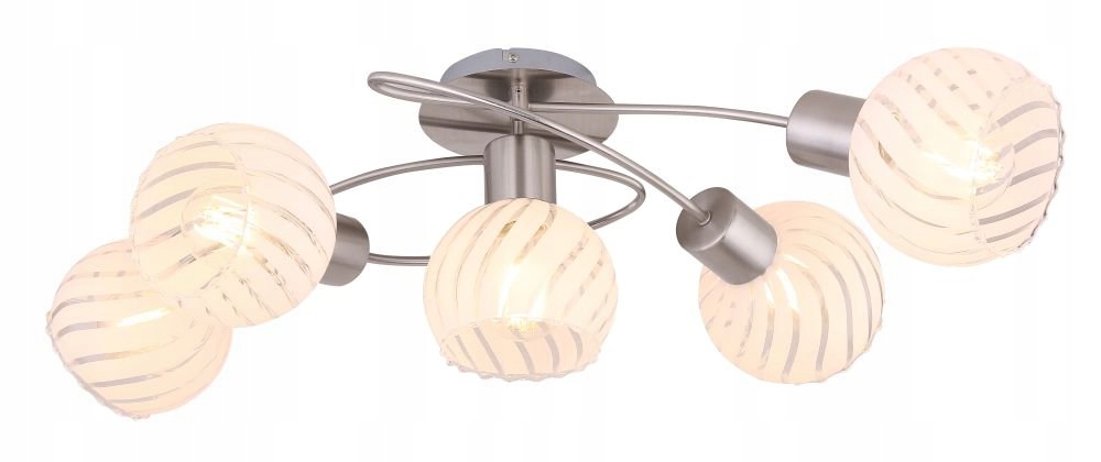 Stropná lampa Willy moderná saténová priehľadná Globo 5xE27