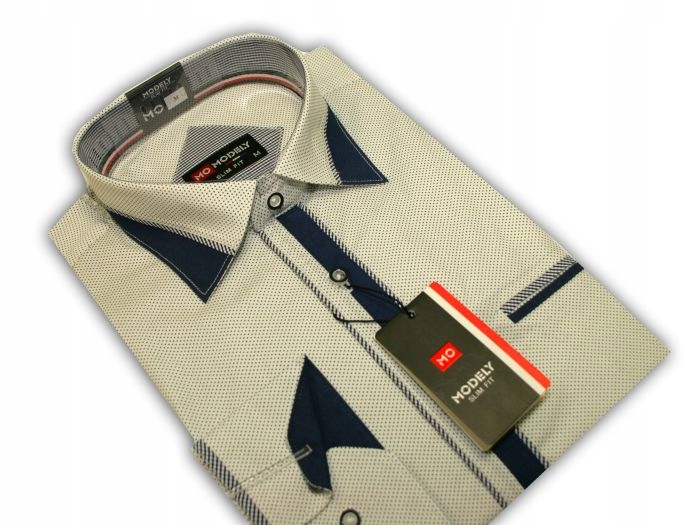 

Zi2 Koszula męska Dr Biała Groszki slim XXL 45/46