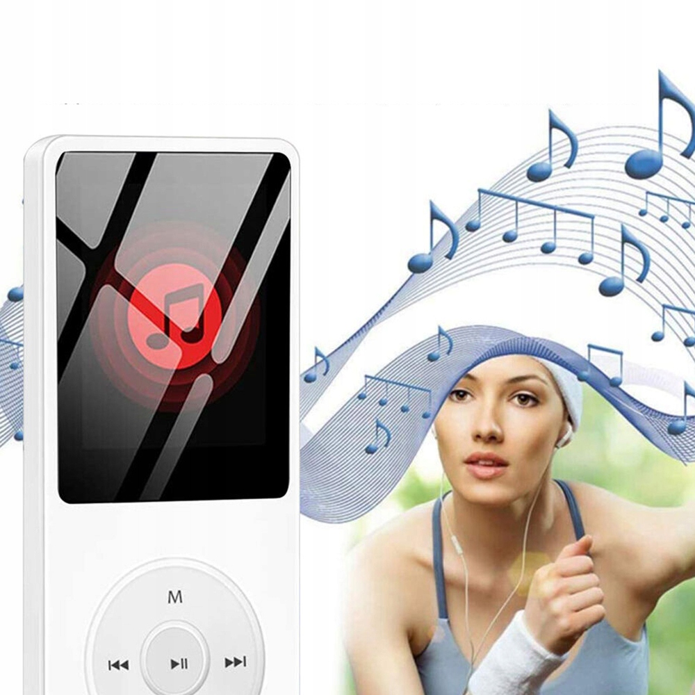 MP3 ODTWARZACZ MUZYCZNY BLUETOOTH 16G LCD PRZENOŚNY Z SŁUCHAWKI Kolor biały