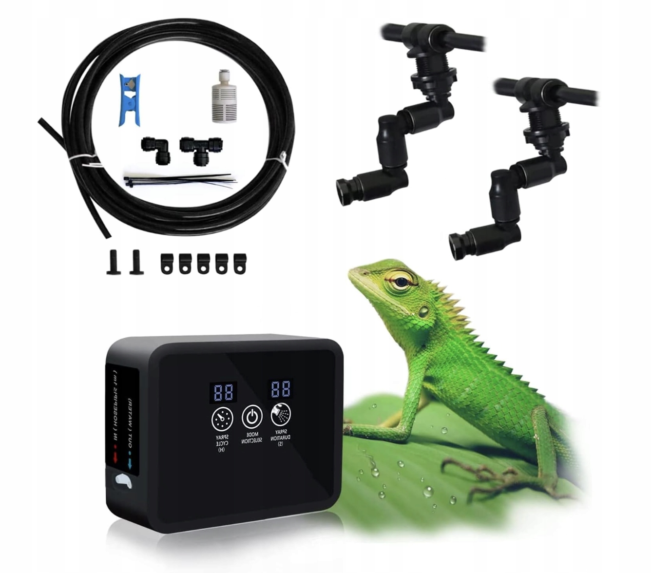 Levně Inteligentní Zavlažovač Do Terária S Časovačem A Pamětí Nastavení A Tryskami O 360°