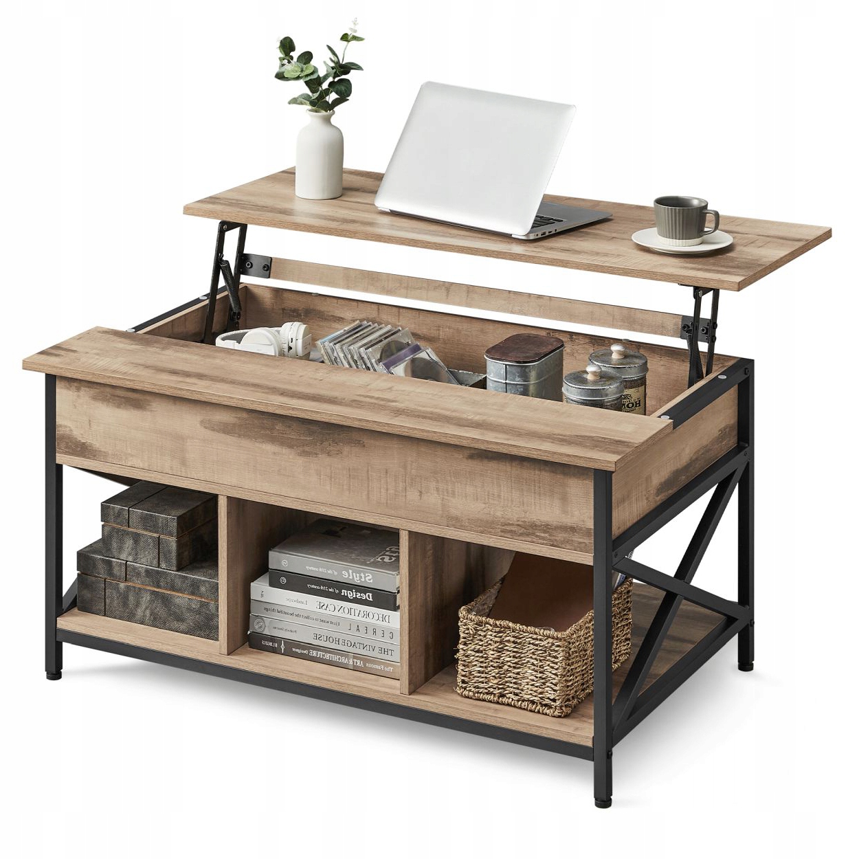 Funkčný pevný stôl s rozkladacou doskou a dodatočným úložným priestorom Loft