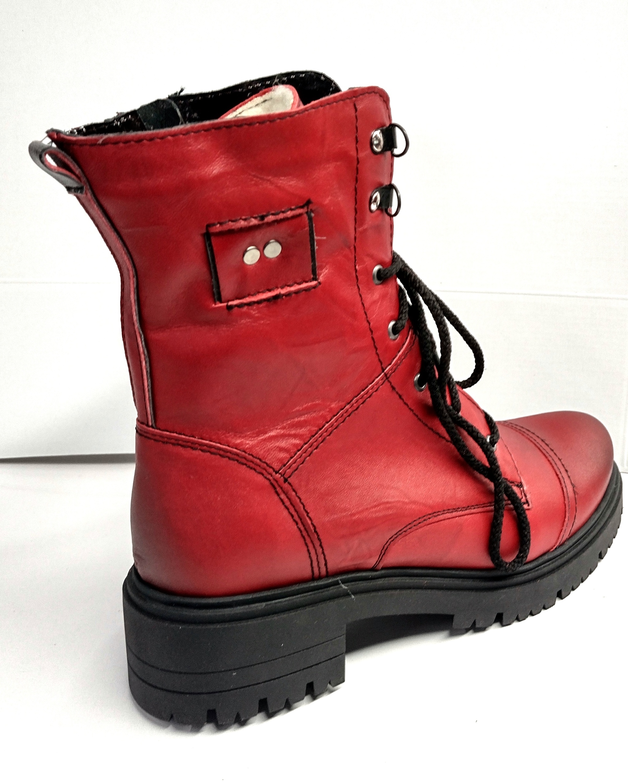 K-3285 SZNUROWANE TRZEWIKI OFICERKI GLANY SKÓRA Długość wkładki 25.5 cm