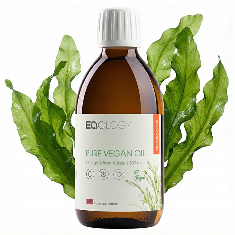 Eqology Pure Vegan Oil 300ml Wegański olej Omega-3 DHA+EPA=1500mg Luteina