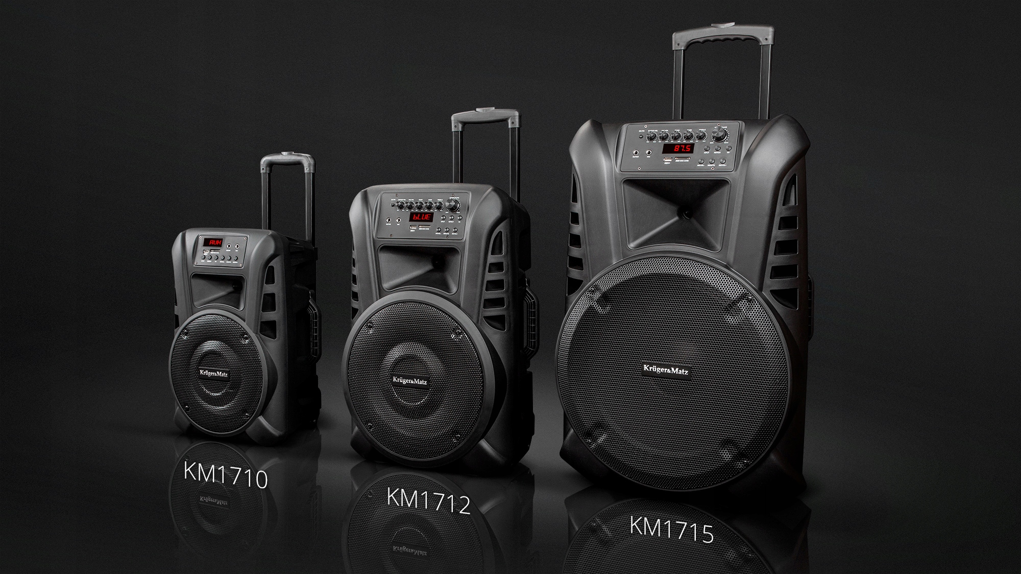 KOLUMNA WALIZKA BT KRUGER KM1710 RADIO USB KARAOKE Moc znamionowa RMS 20 W