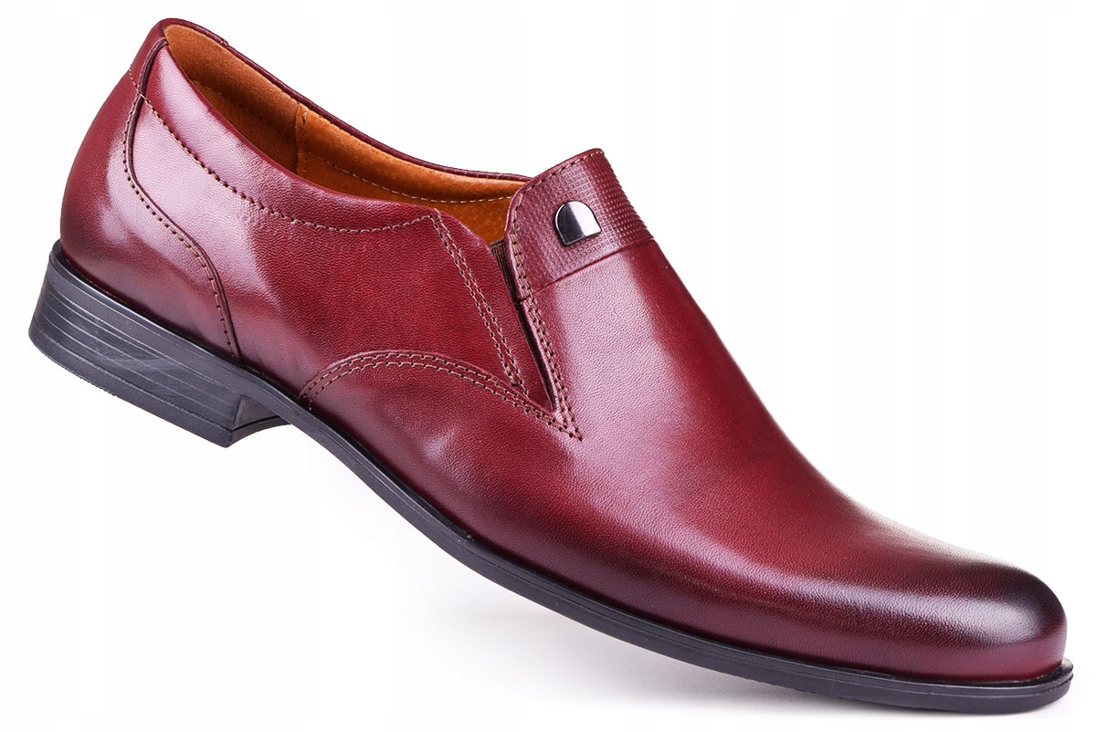 

Buty męskie bordowe skórzane wizytowe KamPol r.41