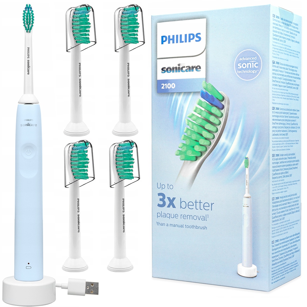 Szczoteczka Soniczna Philips HX3651/12 Niebieska 4 Końcówki Proresult