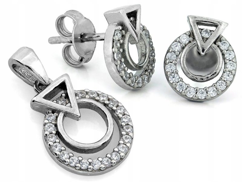 Elegantní sada šperků stříbro 925 kroužky se zirkony jako dárek