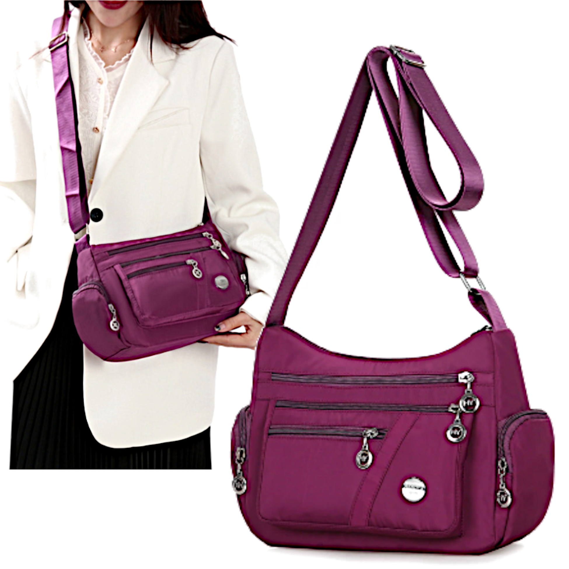 Torebka Damska na Ramię Pojemna do Pracy Szkoły Lekka Uniwersalna