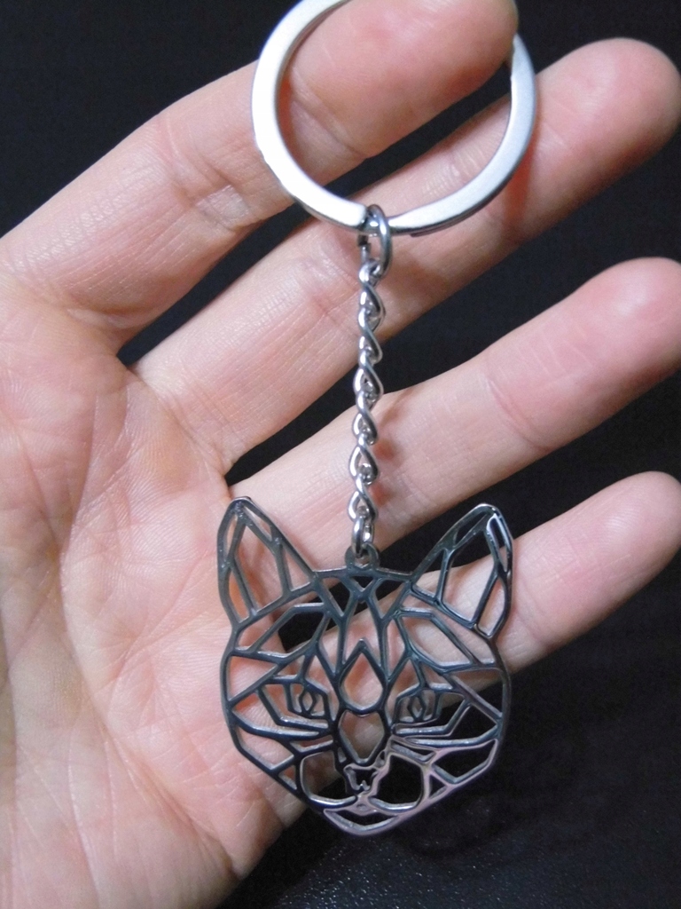 BRELOK, breloczek do kluczy, KOT, kotek, kitten Kolor srebrny