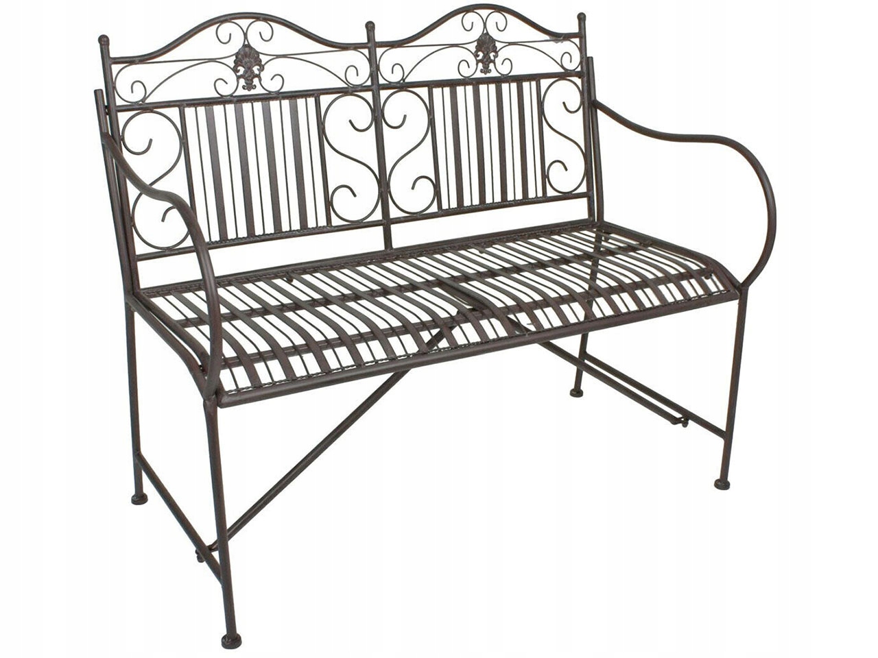 Záhradná lavička Mangán Garden Pleasure hnedá 950507 kovová