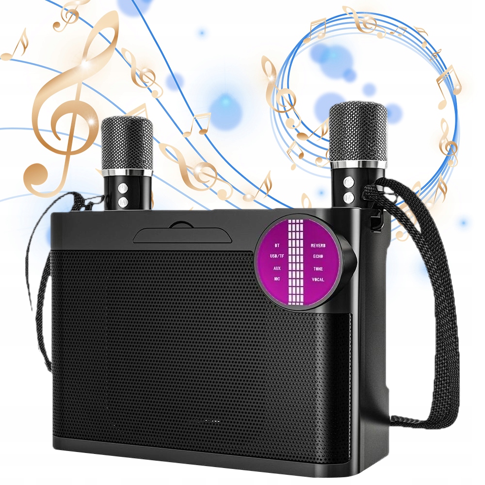 Bluetooth Přenosný Reproduktor Bezdrátový Karaoke Mikrofonem Dynamické Led