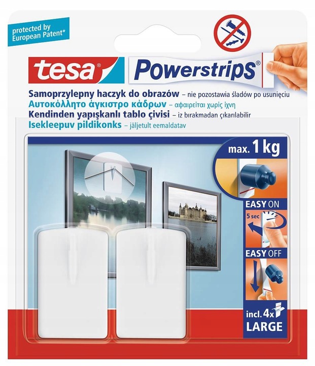 

Tesa Haczyk Powerstrips biały 2szt samoprzylepne