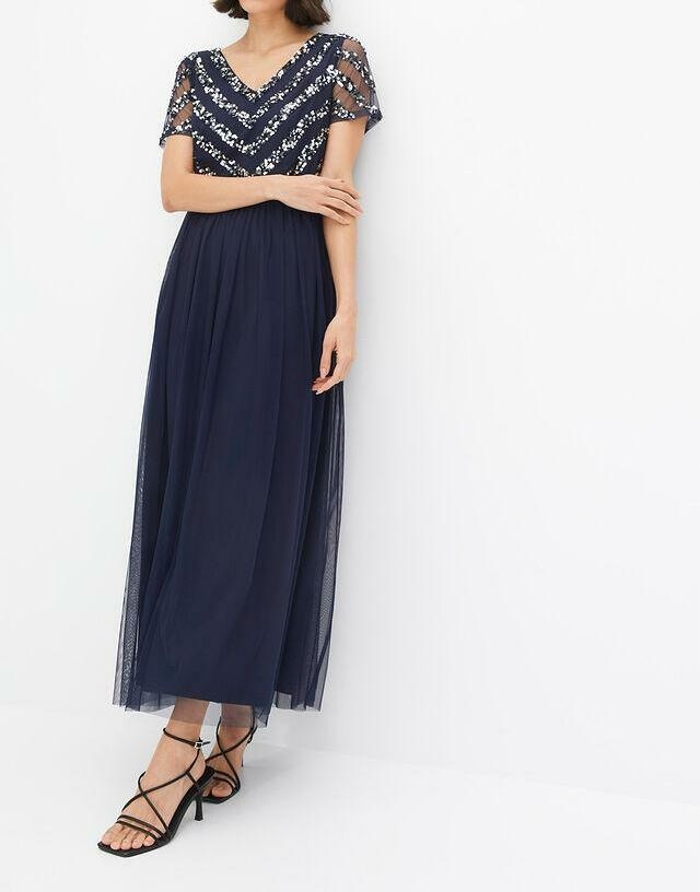 DŁUGA SUKIENKA Z CEKINAMI 46 Marka Bonprix