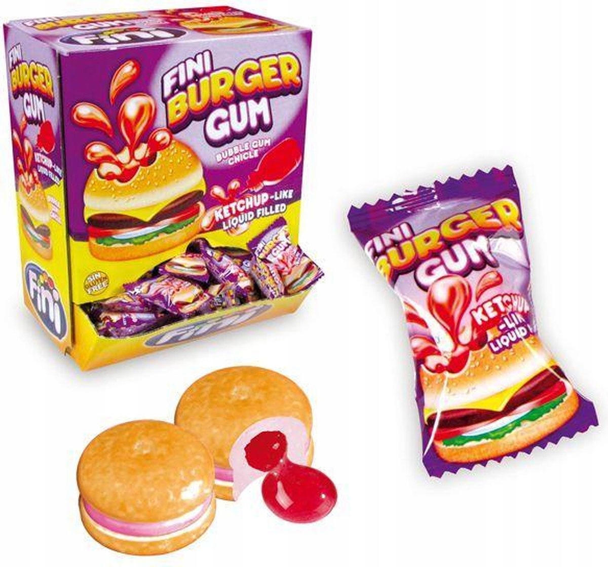 Fini Burger Gum Žvýkačky Hamburgery 200 ks