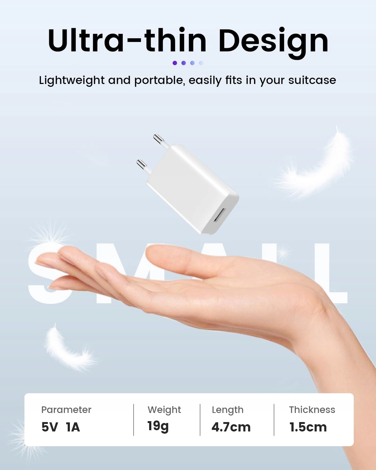 TONGKTAI Wtyczka USB do ładowania, 6 sztuk, 5 V/1 A, Slim USB C — miniatura 3