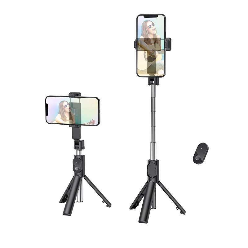 Uchwyt Kijek Selfie z pilotem na Bluetooth Tripod Borofone Android iOS 360
