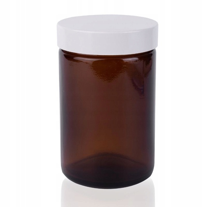 

Słoik szklany 100ml brązowy z nakrętką białą
