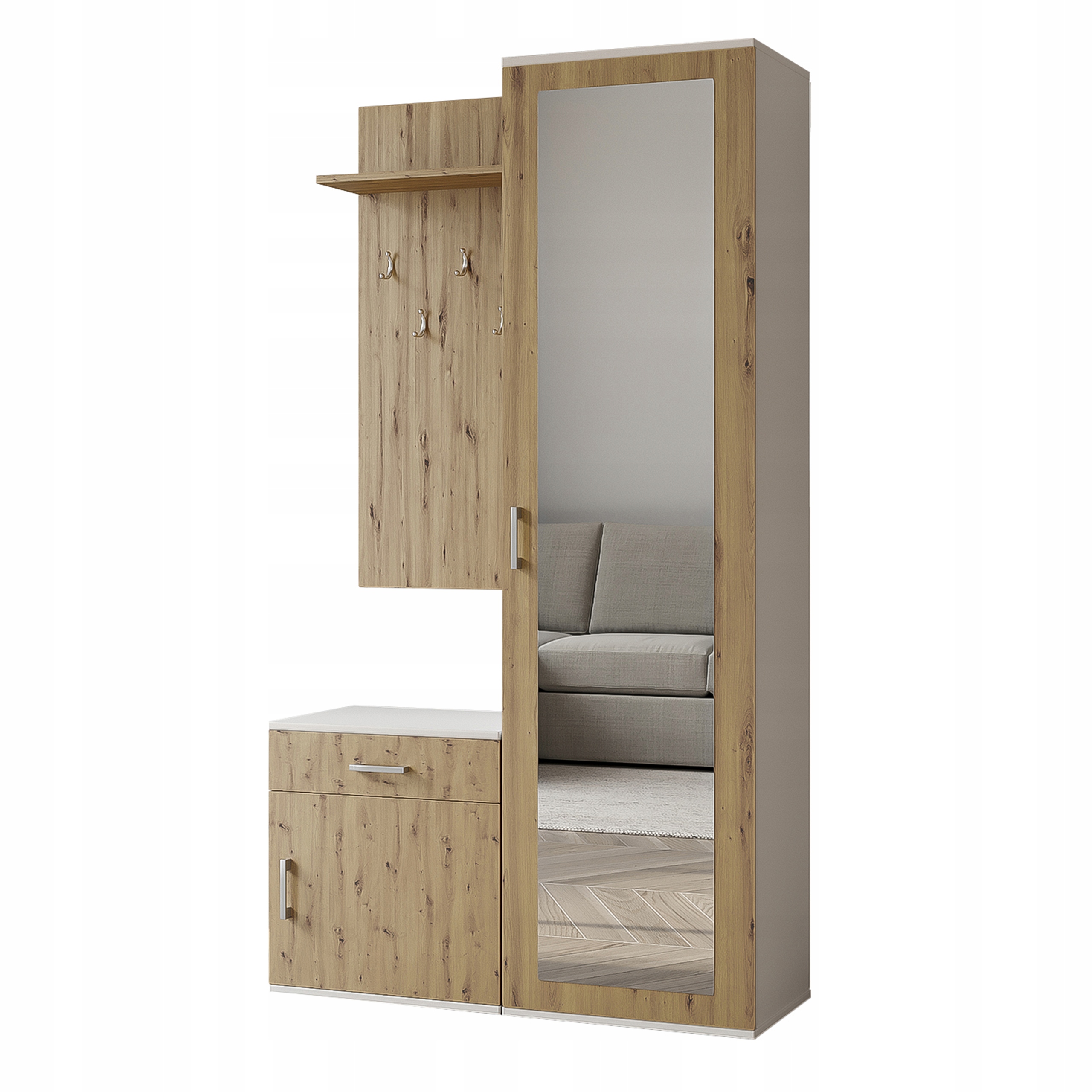 Šatní skříň Vento 100/180,5/35 cm do předsíně Moderní bílá