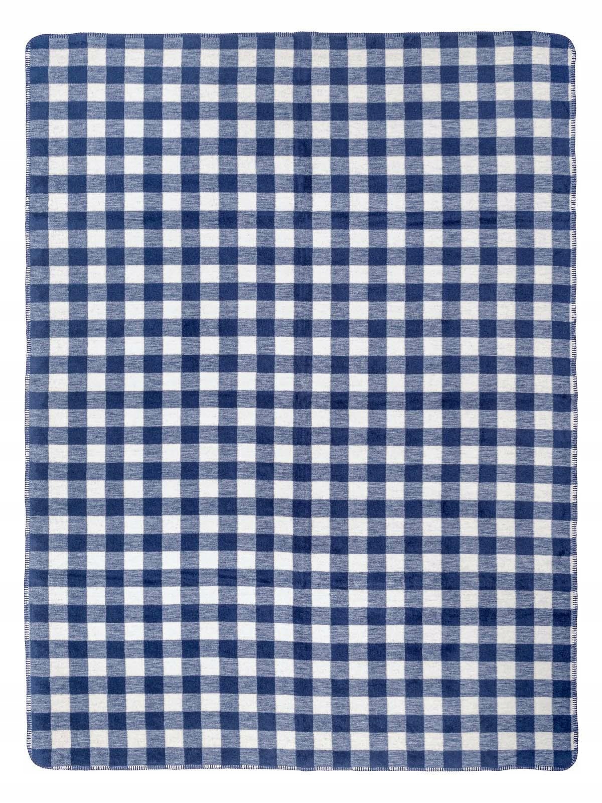 Akrylová bavlněná deka 150x200 Pikniková klasika, tmavě modrá, přehoz