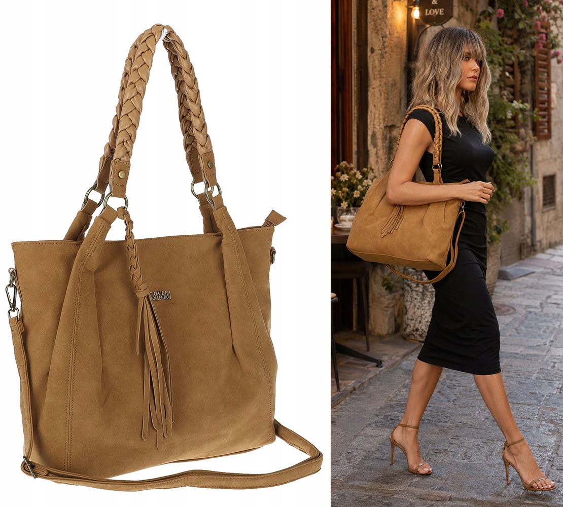 Dámská taška Shopper Taška přes rameno velká, prostorná CC6611 Hnědá