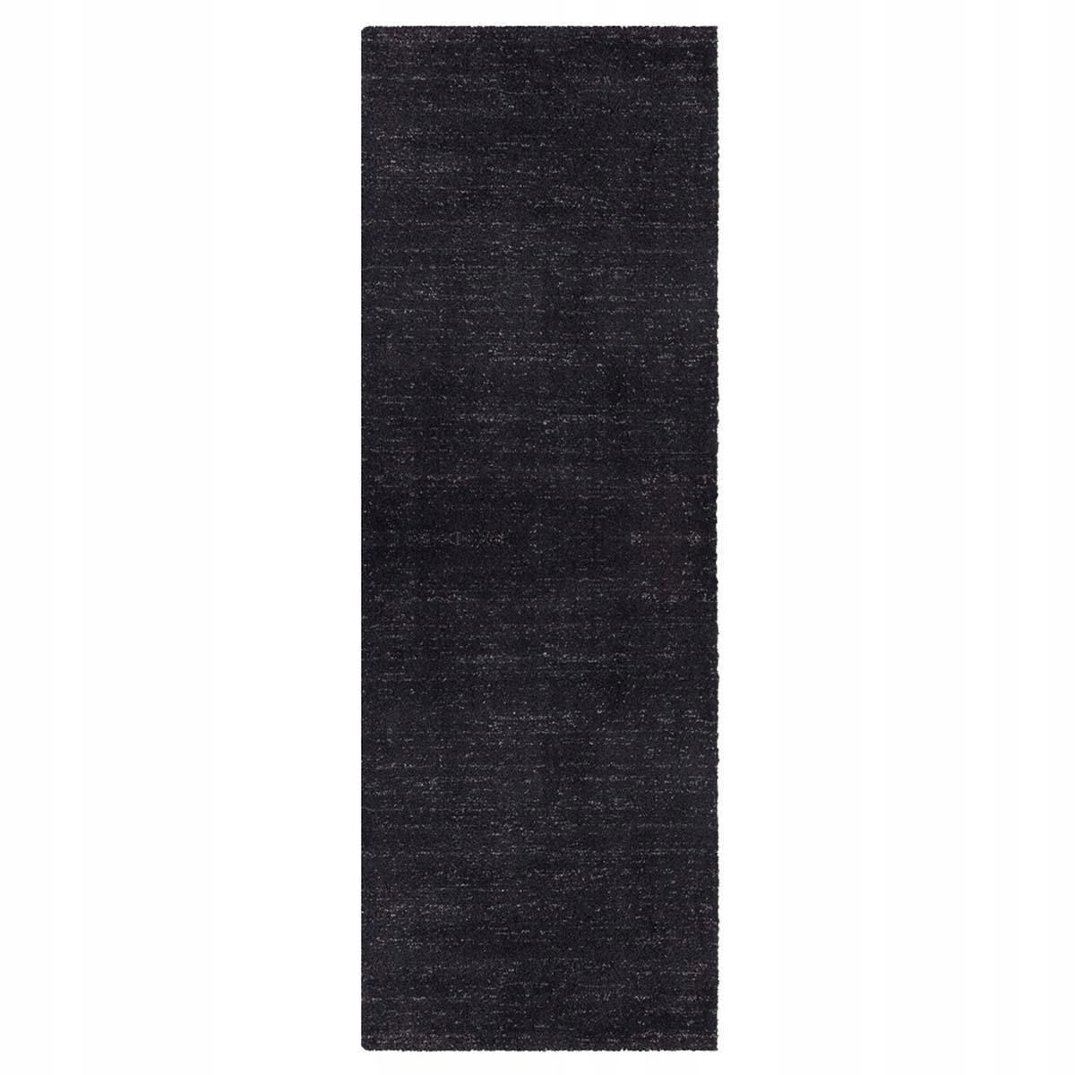 Koberec, behúň čierny shaggy Boho 80x200 cm