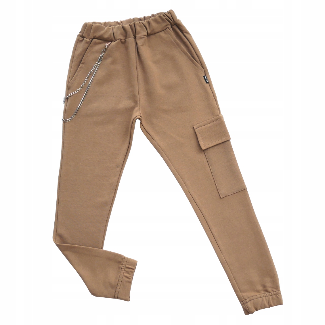

Bawełniane spodnie Bojówki z Łańcuchem 128 Beż