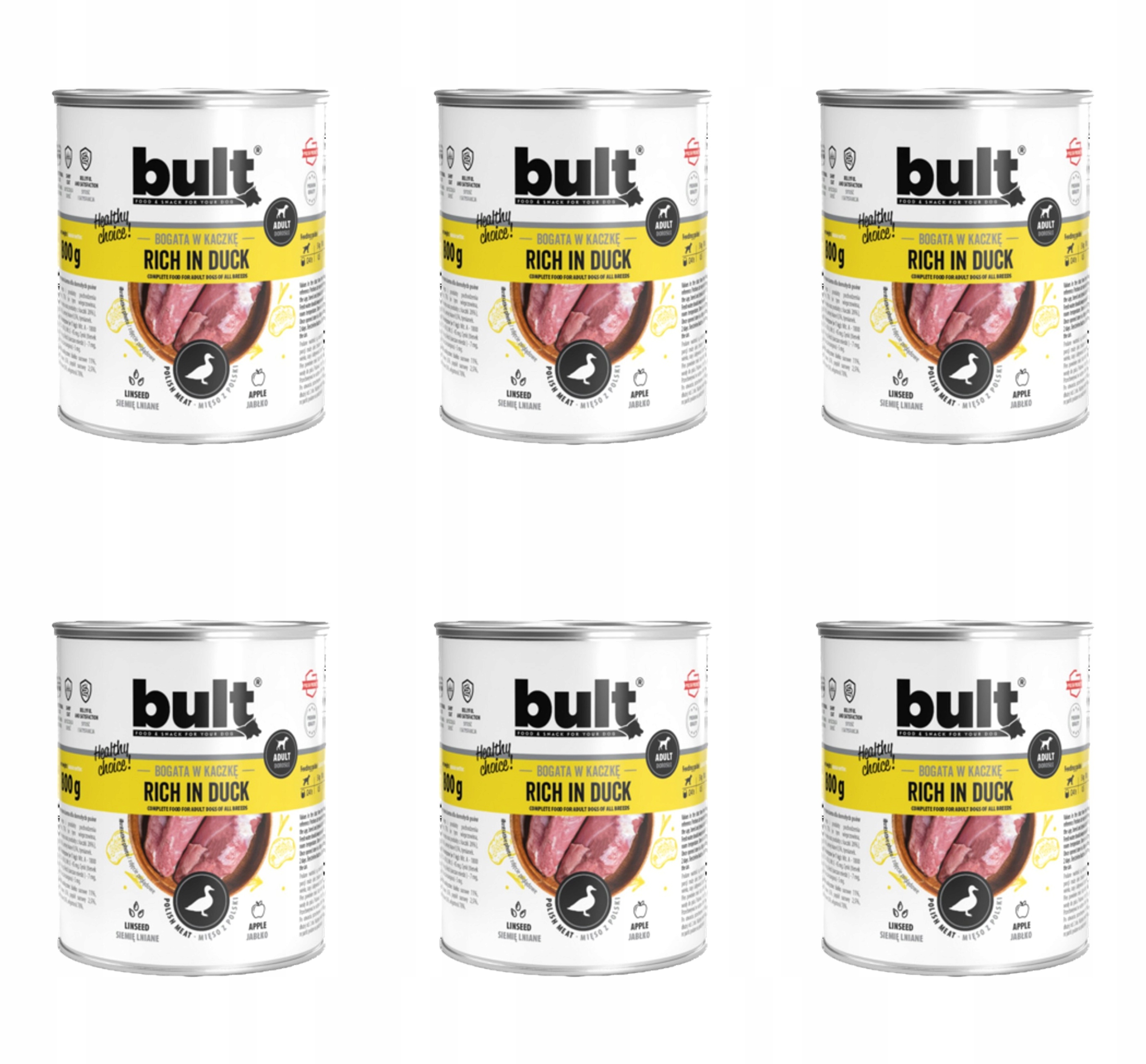 Bult Krmivo v konzervě pro psy bohaté na kachnu 800 g X6
