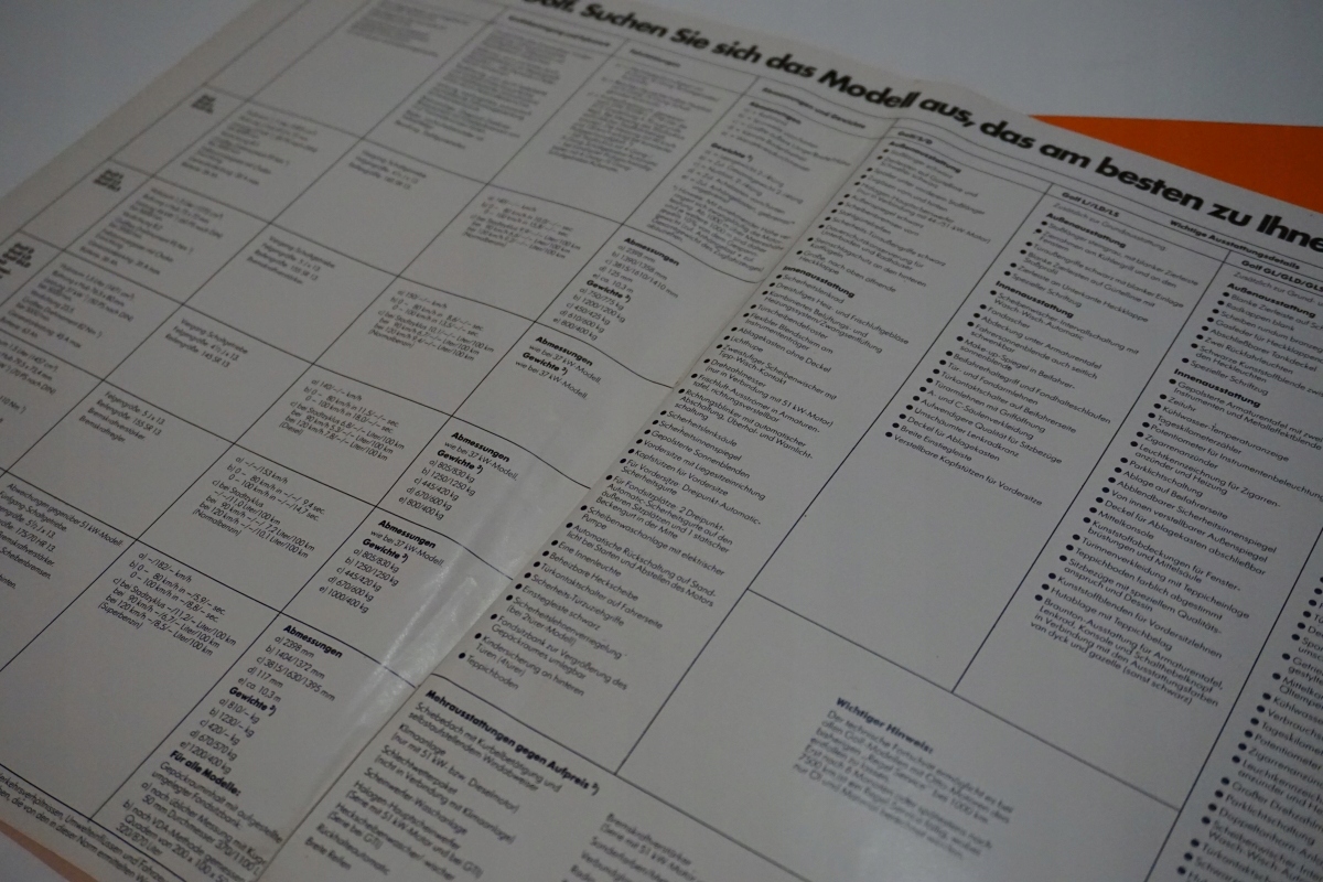 PROSPEKT VOLKSWAGEN GOLF 1979 Brand Volkswagen