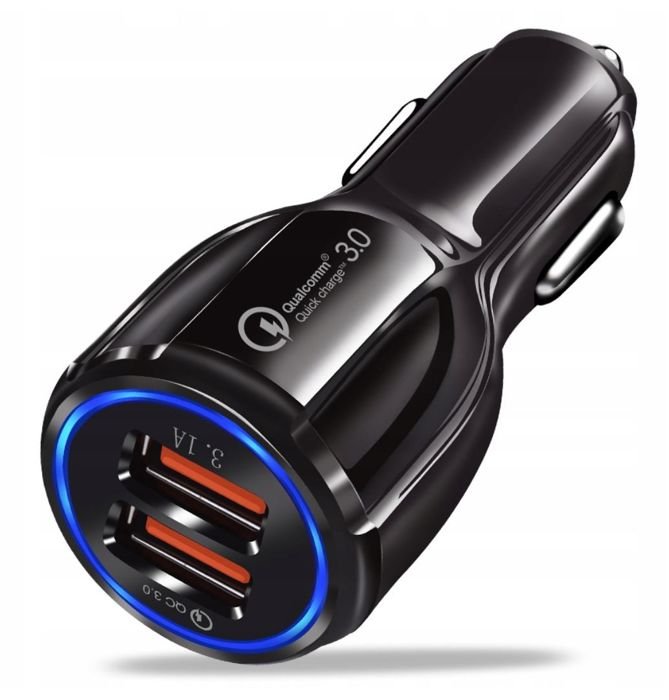 

Szybka Ładowarka Samochodowa Usb Led Qc 3.0 Czarna