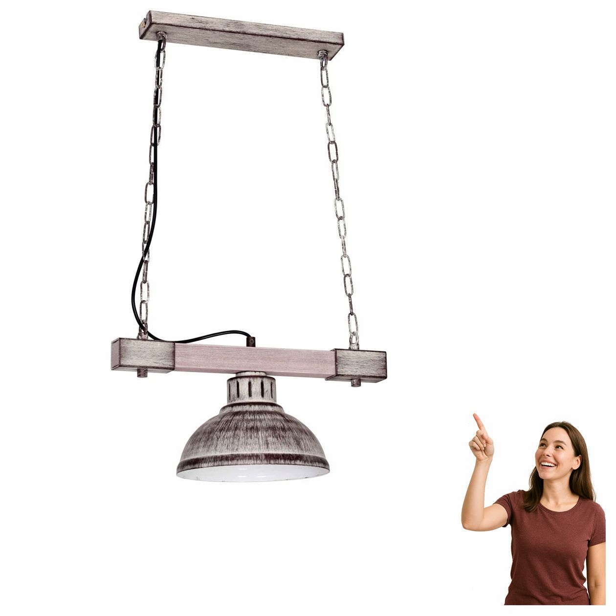 Závěsná lampa na dřevěném trámu Hakon 9060 Luminex