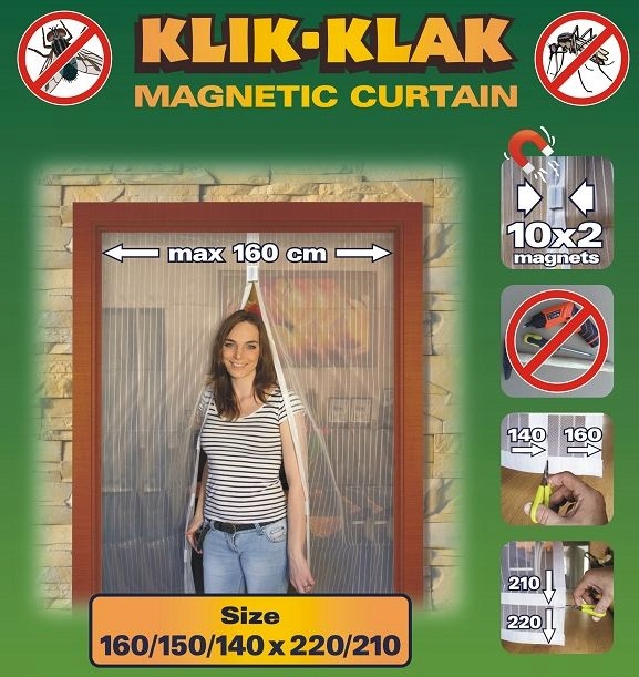 

Moskitiera Magnetyczna 160/150/140 x220/210 Czarna