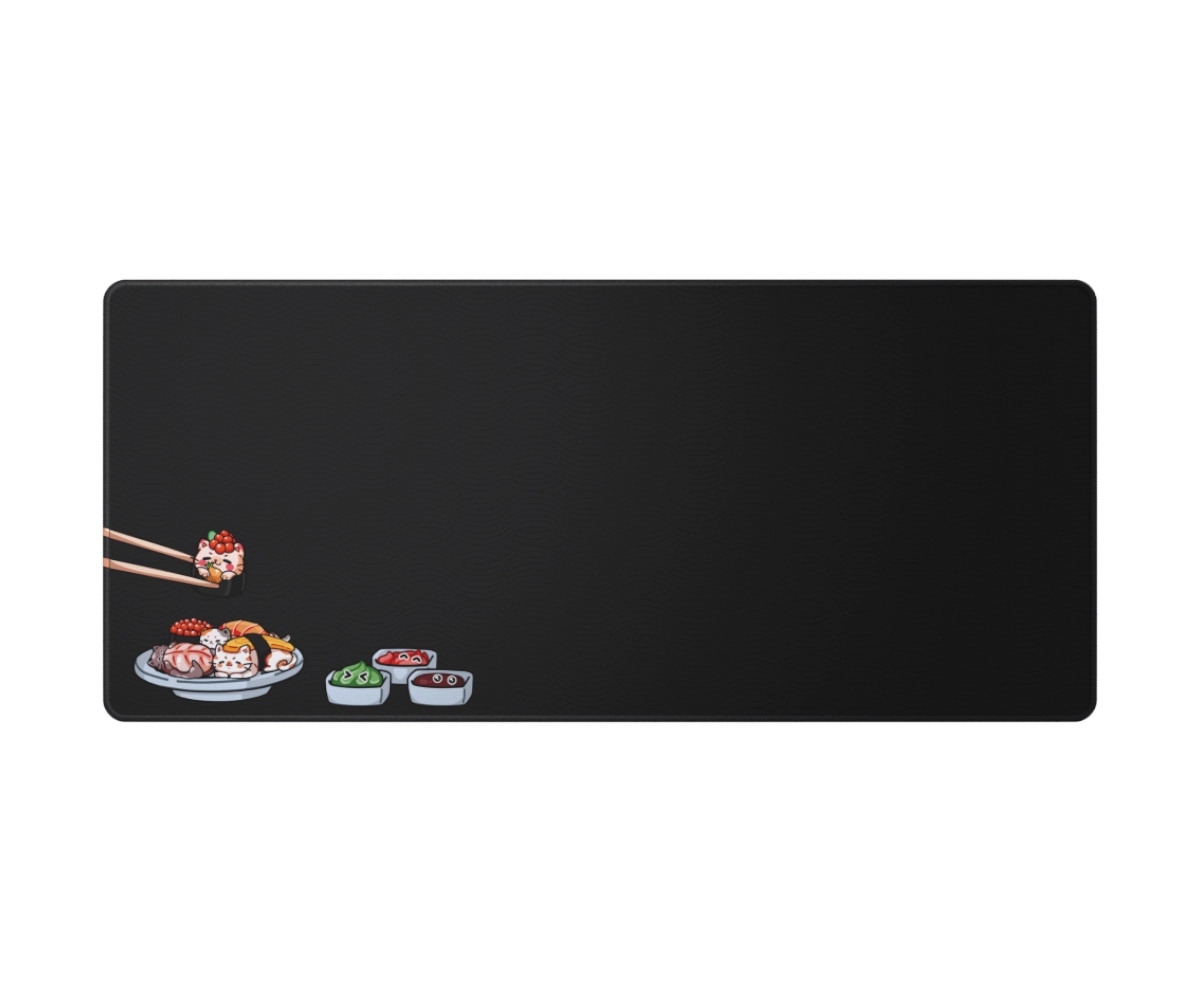 Gamingowa podkładka pod mysz Dark Project Sushi Cats Dark XL 90x40cm Czarna