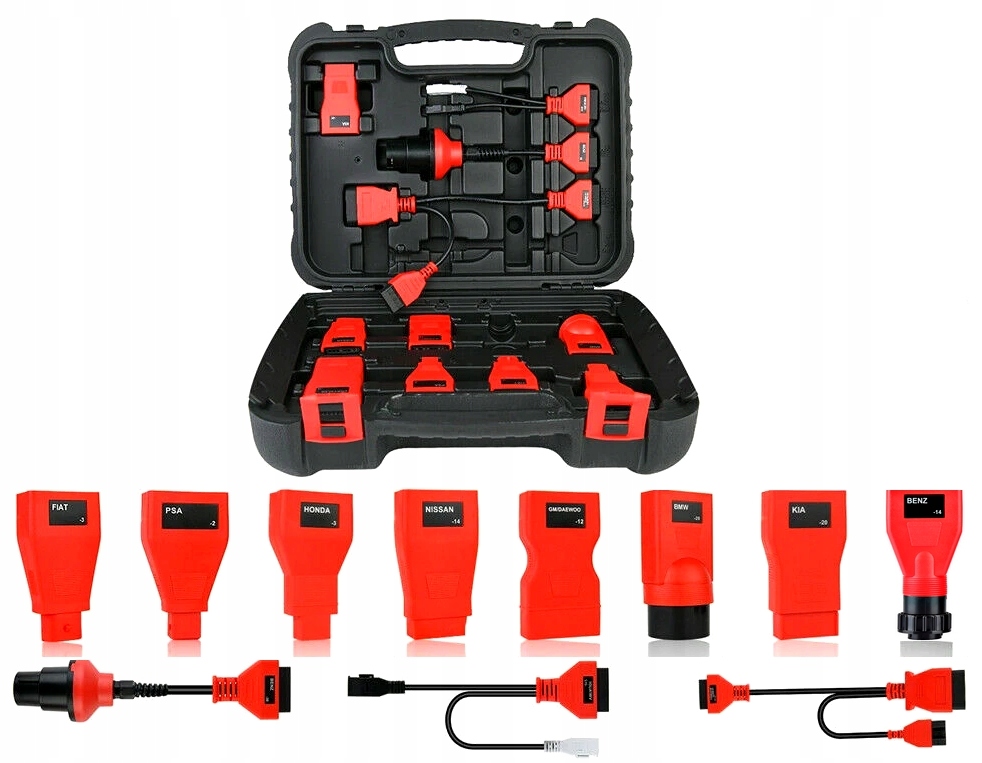 Autel Adaptéry Zástrčky Adaptéru Obd 1 OBD2 Originální sada Kufr Kit Eu