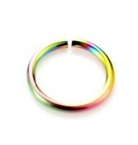 

Kolczyk Kółko Fake Tęczowe Nostril Septum 1/8mm