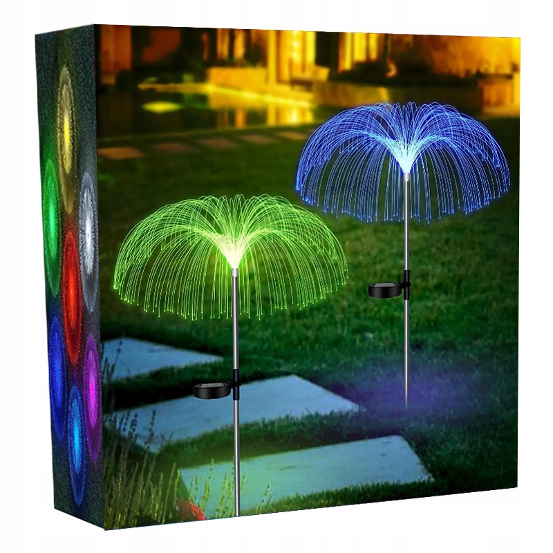 

2 Szt Lampa Solarna Ogrodowa Meduza Lampka Ozdoba