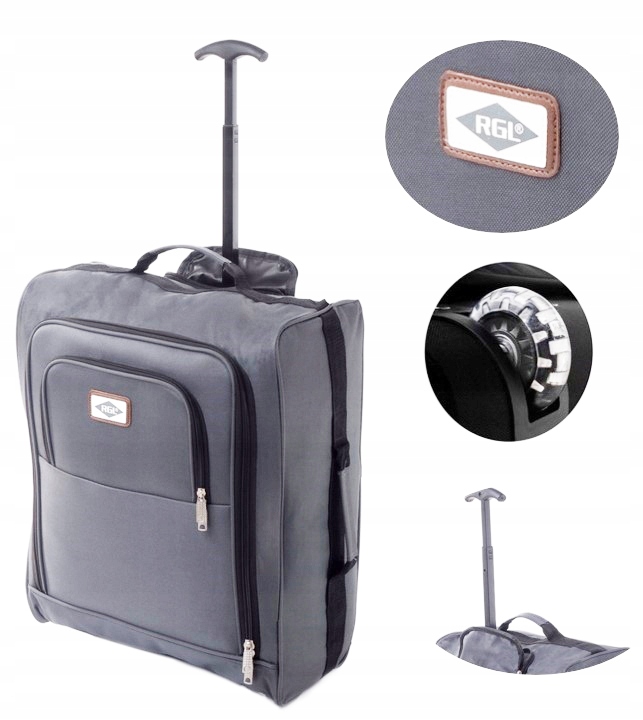 Plecak Na Kółkach Bagaż Podręczny 55x40x20 Plecako-walizka Szary Ryanair