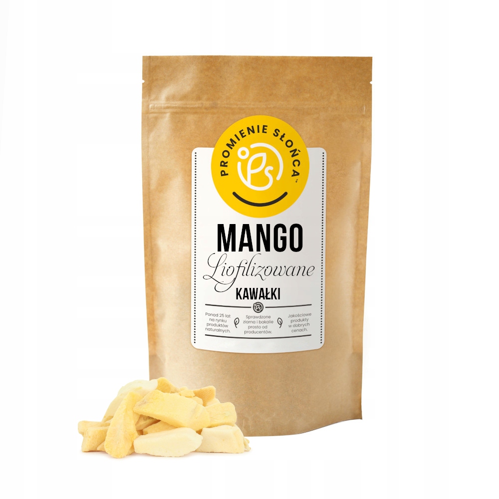 Mango Liofilizowane Kawałki 30 g Bez Cukru i Dodatków