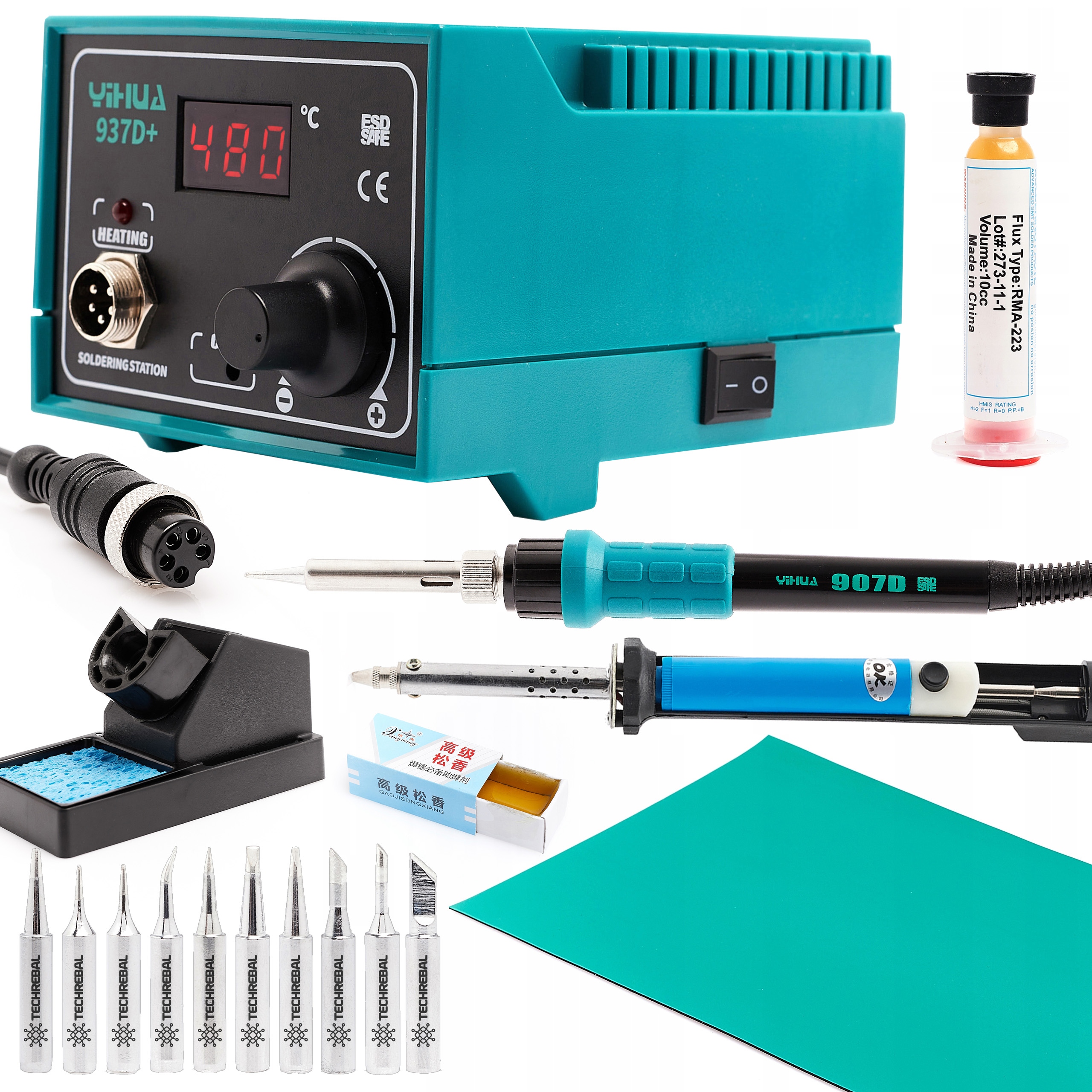 Baňková Páječka 937D+ Odsávačka Hrotů Podložka Tavidlo