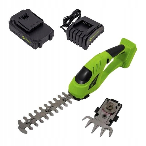 Nożyce akumulatorowe 20V z baterią 2,0 Ah do cięcia krzewów i trawy Greenso
