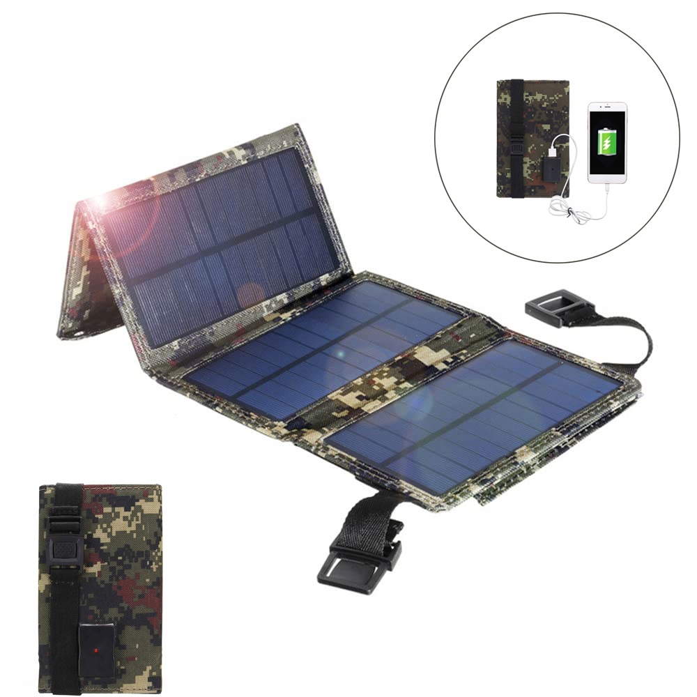 20 W Mini Składana Ładowarka z Panelem Słonecznym