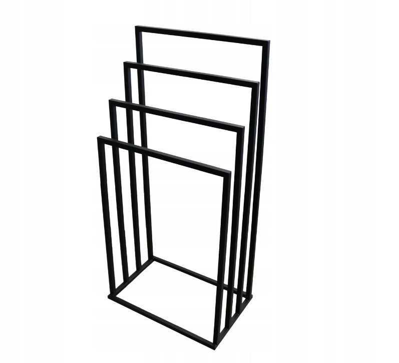 

Stojak na ręczniki metalowy 4-ramienny czarny