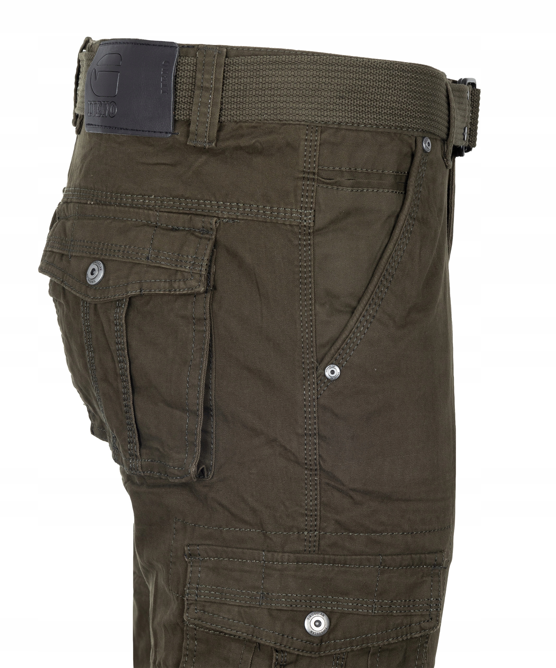 Kapsáče 100% Bavlna Kapsy Khaki Rovné Pas 98-104 cm W38