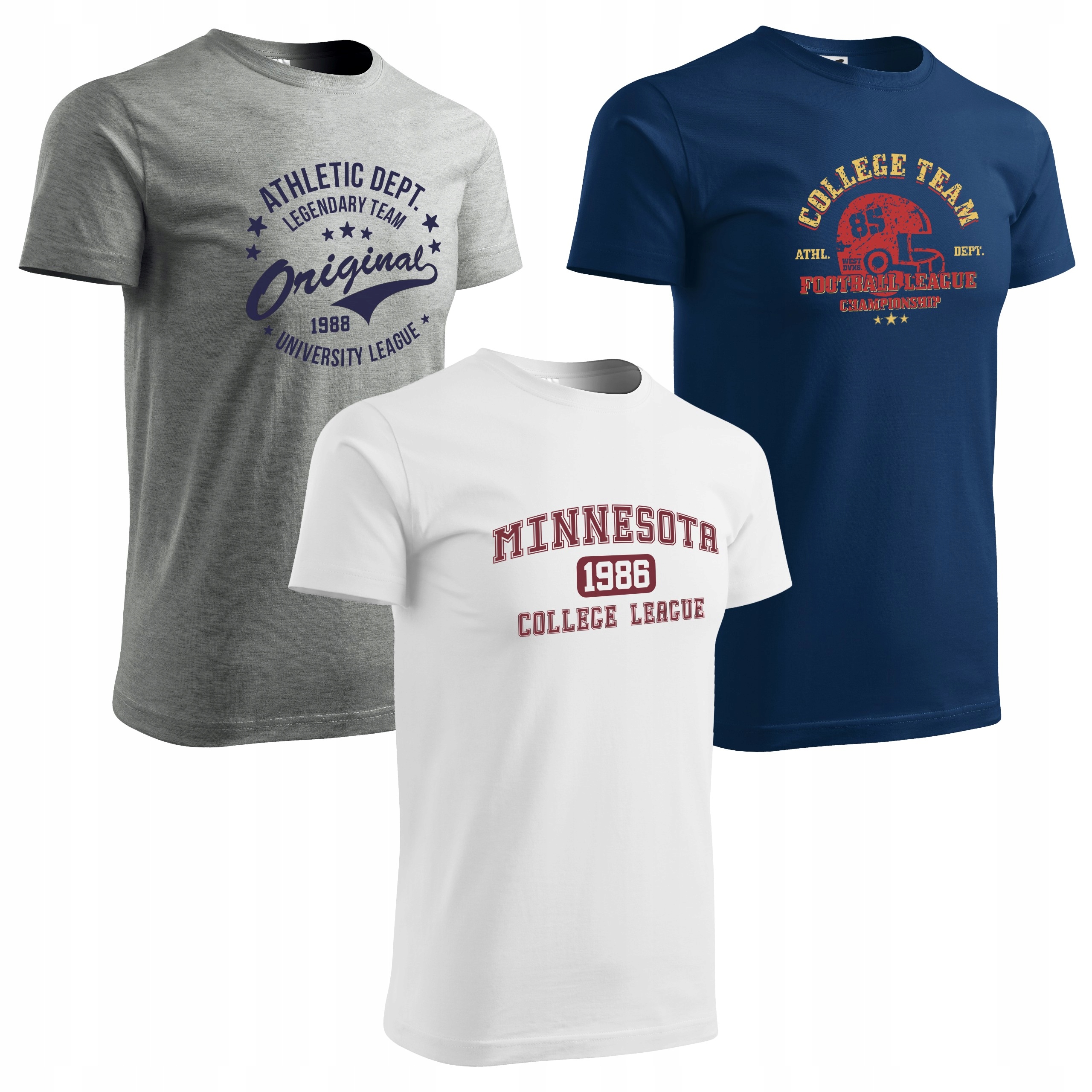 Koszulki zestaw 3szt. męskie t-shirt komplet 3pak