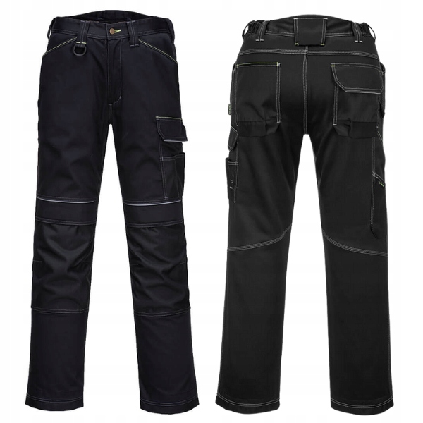 Pánské montérkové pracovní kalhoty Kaburové kapsy Portwest 62/46 černé