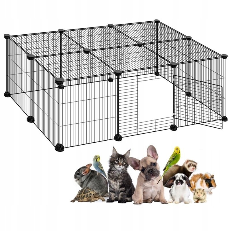 Levně Kotec Pro Malá Zvířata Klec Skládací Výběh Dveře