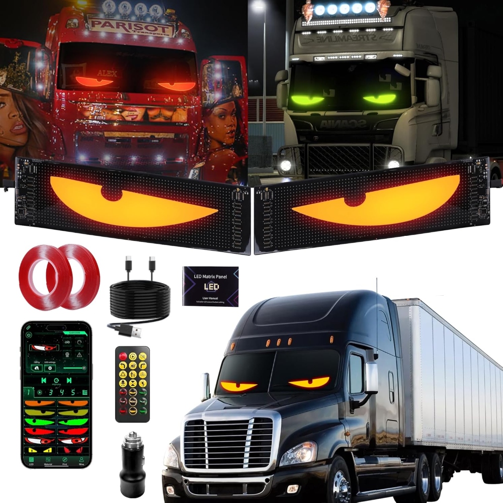 2*Světla Devil Eyes do auta, 4,72*23,42 palce, přizpůsobitelná Led s ovládáním aplikací