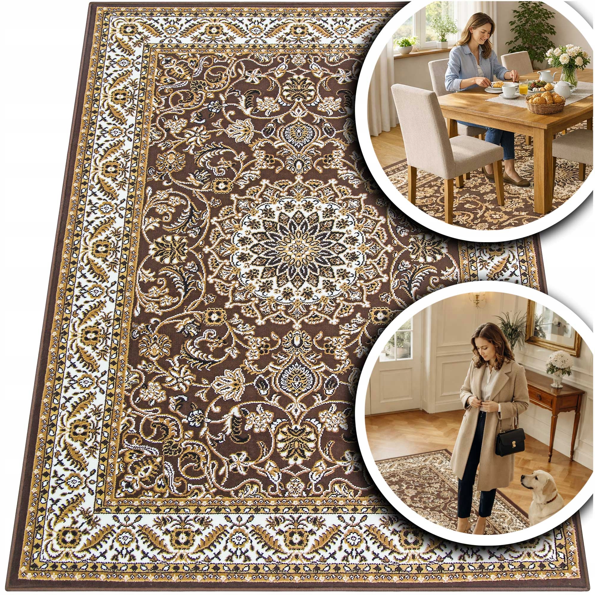 Klasický Koberec Do Obývacího Pokoje Venezia Hnědý Koberec Do Ložnice Pokoje 200x290