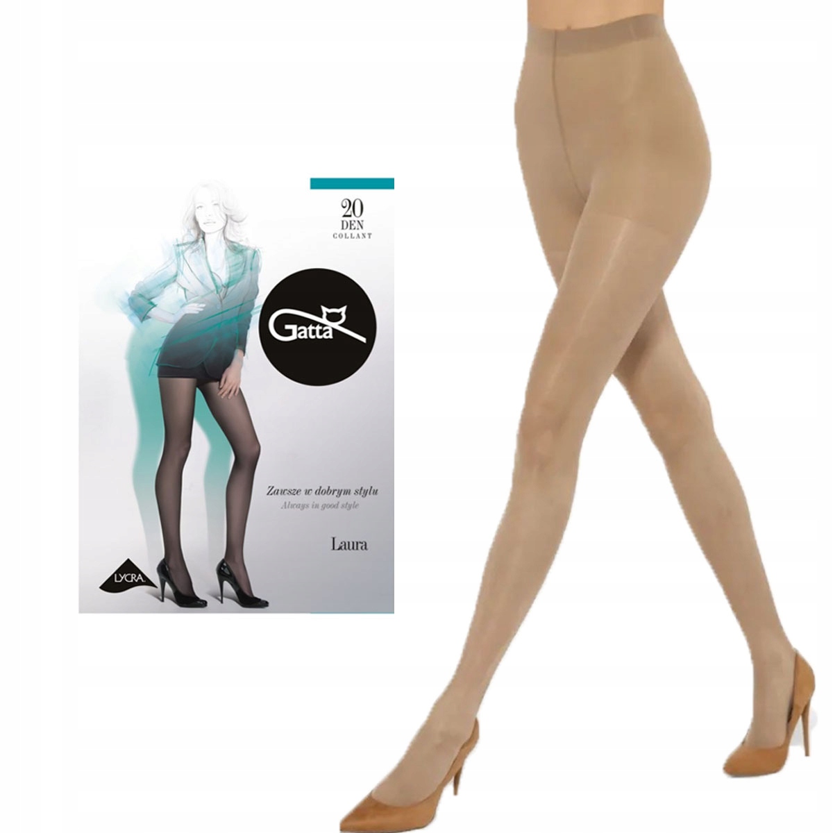 

Rajstopy Gatta Laura 20 den lycra 4-L natural