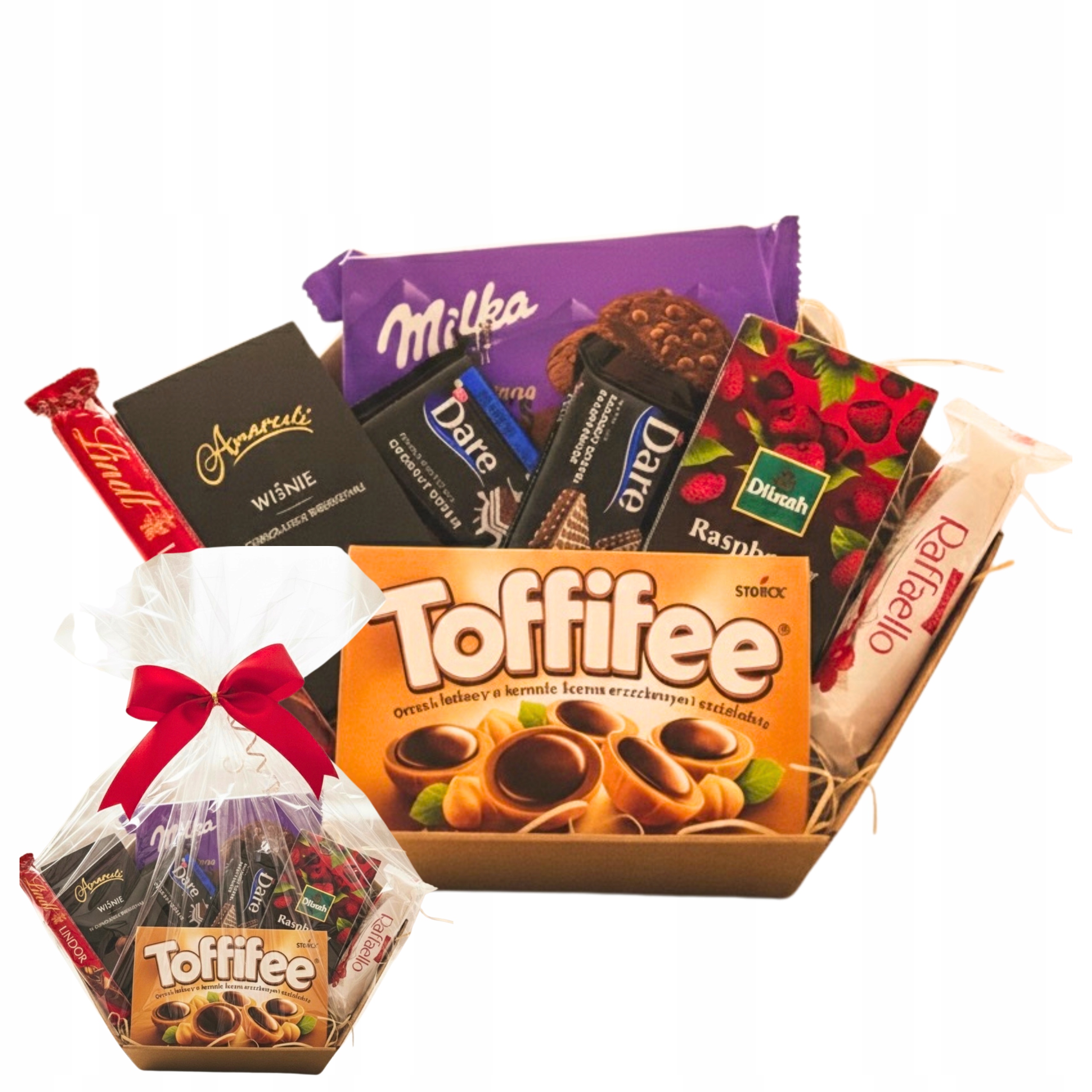 Levně Dárkový Koš se sladkostmi čaj Box Dárek Sladkosti Den Žen